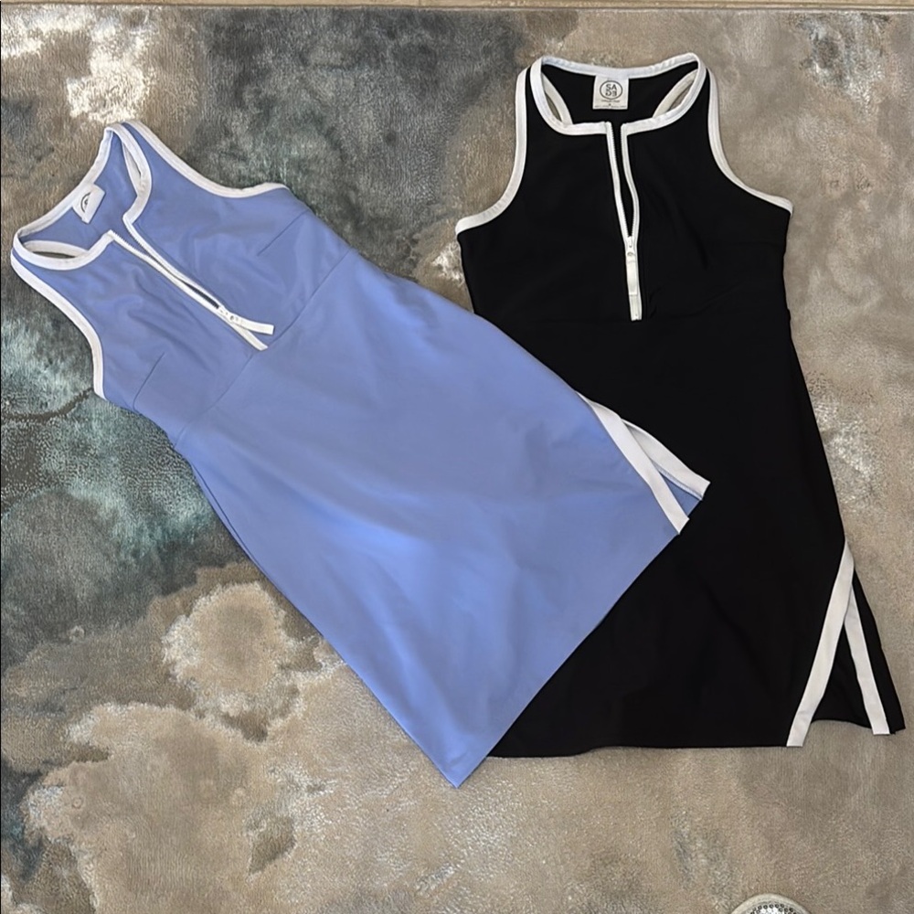 Blue and Black Athletic Halter Mini Dress with Skort (2 total)